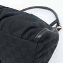 GUCCI GG Canvas Abbey Shoulder Bag Black Gold 190525 Auth 185679V-15