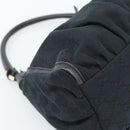 GUCCI GG Canvas Abbey Shoulder Bag Black Gold 190525 Auth 185679V-16
