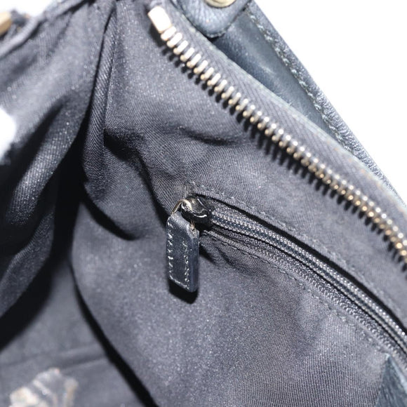 GUCCI GG Canvas Abbey Shoulder Bag Black Gold 190525 Auth 185679V