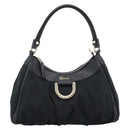 GUCCI GG Canvas Abbey Shoulder Bag Black Gold 190525 Auth 185679V-13