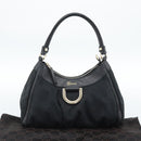 GUCCI GG Canvas Abbey Shoulder Bag Black Gold 190525 Auth 185679V-12