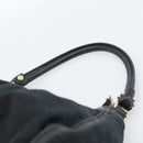 GUCCI GG Canvas Abbey Shoulder Bag Black Gold 190525 Auth 185679V-8