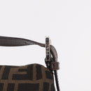 FENDI Zucca Canvas Mamma Baguette Shoulder Bag Black Brown Auth 185682SAV-14