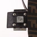 FENDI Zucca Canvas Mamma Baguette Shoulder Bag Black Brown Auth 185682SAV-16