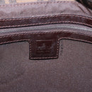 FENDI Zucca Canvas Mamma Baguette Shoulder Bag Black Brown Auth 185682SAV-18