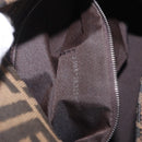 FENDI Zucca Canvas Mamma Baguette Shoulder Bag Black Brown Auth 185682SAV-24