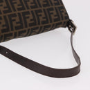 FENDI Zucca Canvas Mamma Baguette Shoulder Bag Black Brown Auth 185682SAV-7