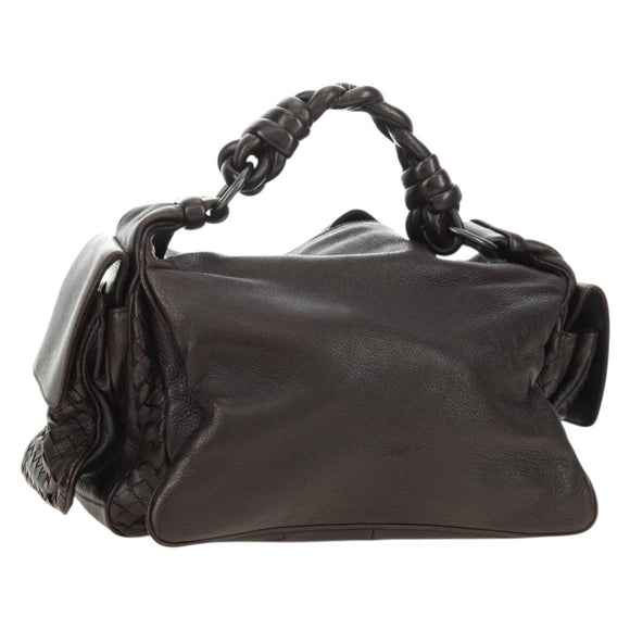 BOTTEGA VENETA INTRECCIATO Cocker Hand Bag Leather Brown Auth 185683V