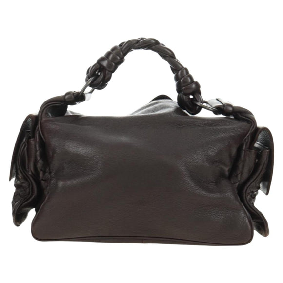 BOTTEGA VENETA INTRECCIATO Cocker Hand Bag Leather Brown Auth 185683V