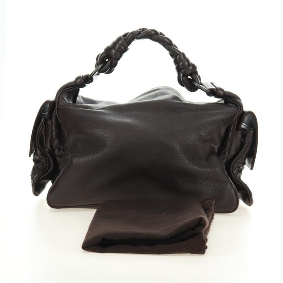 BOTTEGA VENETA INTRECCIATO Cocker Hand Bag Leather Brown Auth 185683V