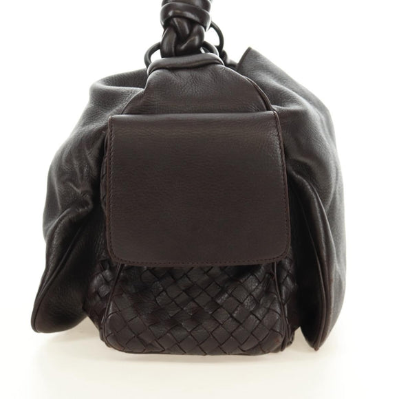 BOTTEGA VENETA INTRECCIATO Cocker Hand Bag Leather Brown Auth 185683V