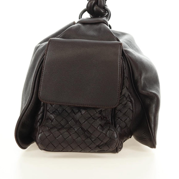 BOTTEGA VENETA INTRECCIATO Cocker Hand Bag Leather Brown Auth 185683V