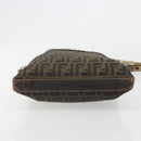 FENDI Zucca Canvas Shoulder Bag Black Brown Auth 185685-13