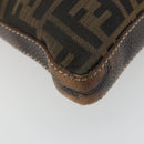 FENDI Zucca Canvas Shoulder Bag Black Brown Auth 185685-15