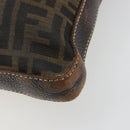 FENDI Zucca Canvas Shoulder Bag Black Brown Auth 185685-16