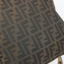 FENDI Zucca Canvas Shoulder Bag Black Brown Auth 185685-18