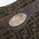 FENDI Zucca Canvas Shoulder Bag Black Brown Auth 185685-19
