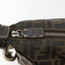 FENDI Zucca Canvas Shoulder Bag Black Brown Auth 185685-20