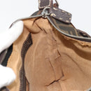 FENDI Zucca Canvas Shoulder Bag Black Brown Auth 185685-23