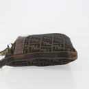 FENDI Zucca Canvas Shoulder Bag Black Brown Auth 185685-5