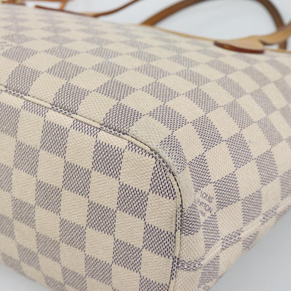 LOUIS VUITTON Damier Azur Neverfull PM Tote Bag N41362 LV Auth 185688
