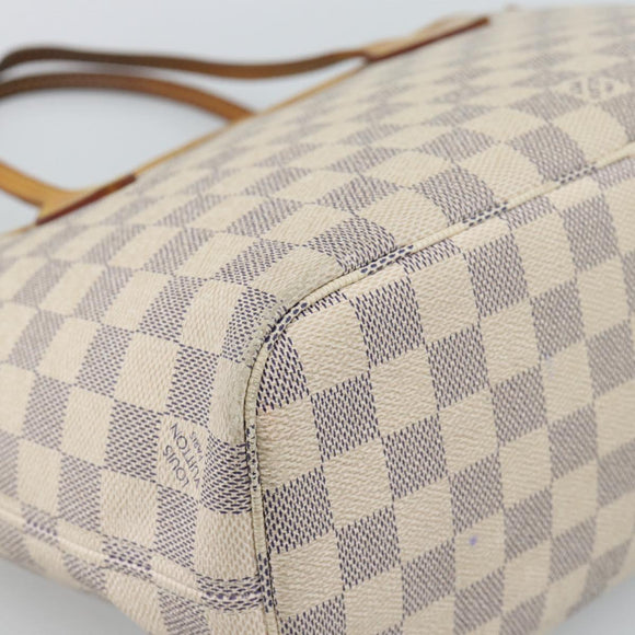 LOUIS VUITTON Damier Azur Neverfull PM Tote Bag N41362 LV Auth 185688