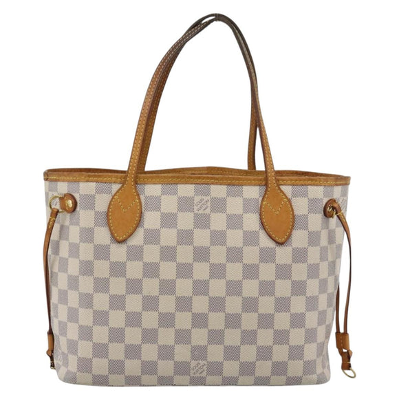 LOUIS VUITTON Damier Azur Neverfull PM Tote Bag N41362 LV Auth 185688