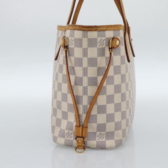 LOUIS VUITTON Damier Azur Neverfull PM Tote Bag N41362 LV Auth 185688