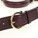 Salvatore Ferragamo Gancini Hand Bag Leather 2way Purple Gold Auth 185691A-15