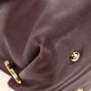 Salvatore Ferragamo Gancini Hand Bag Leather 2way Purple Gold Auth 185691A-10