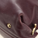 Salvatore Ferragamo Gancini Hand Bag Leather 2way Purple Gold Auth 185691A-18
