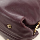 Salvatore Ferragamo Gancini Hand Bag Leather 2way Purple Gold Auth 185691A-20