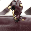 Salvatore Ferragamo Gancini Hand Bag Leather 2way Purple Gold Auth 185691A-21