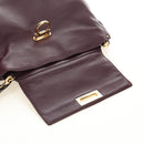 Salvatore Ferragamo Gancini Hand Bag Leather 2way Purple Gold Auth 185691A-23