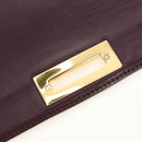 Salvatore Ferragamo Gancini Hand Bag Leather 2way Purple Gold Auth 185691A-24