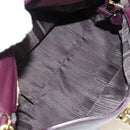 Salvatore Ferragamo Gancini Hand Bag Leather 2way Purple Gold Auth 185691A-11