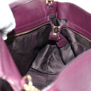 Salvatore Ferragamo Gancini Hand Bag Leather 2way Purple Gold Auth 185691A-26
