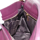 Salvatore Ferragamo Gancini Hand Bag Leather 2way Purple Gold Auth 185691A-27