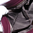 Salvatore Ferragamo Gancini Hand Bag Leather 2way Purple Gold Auth 185691A-28