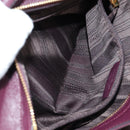 Salvatore Ferragamo Gancini Hand Bag Leather 2way Purple Gold Auth 185691A-30