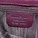 Salvatore Ferragamo Gancini Hand Bag Leather 2way Purple Gold Auth 185691A-12