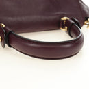 Salvatore Ferragamo Gancini Hand Bag Leather 2way Purple Gold Auth 185691A-7