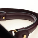 Salvatore Ferragamo Gancini Hand Bag Leather 2way Purple Gold Auth 185691A-14