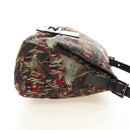 FENDI Zucca Canvas Mamma Baguette Shoulder Bag Red Silver Auth 185692V-4