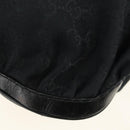 GUCCI GG Canvas Shoulder Bag Black Gold 189884 Auth 185693V-14