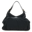GUCCI GG Canvas Shoulder Bag Black Gold 189884 Auth 185693V-3