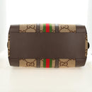GUCCI Jumbo GG Web Sherry Line Boston Bag 2way Beige Gold 696039 Auth 185694SM-5