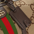 GUCCI Jumbo GG Web Sherry Line Boston Bag 2way Beige Gold 696039 Auth 185694SM-22