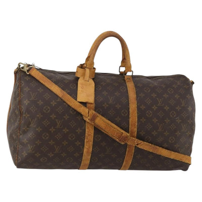 LOUIS VUITTON Monogram Keepall Bandouliere 55 Boston Bag M41414 LV Auth 185696
