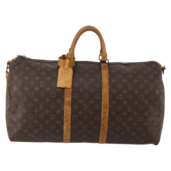LOUIS VUITTON Monogram Keepall Bandouliere 55 Boston Bag M41414 LV Auth 185696